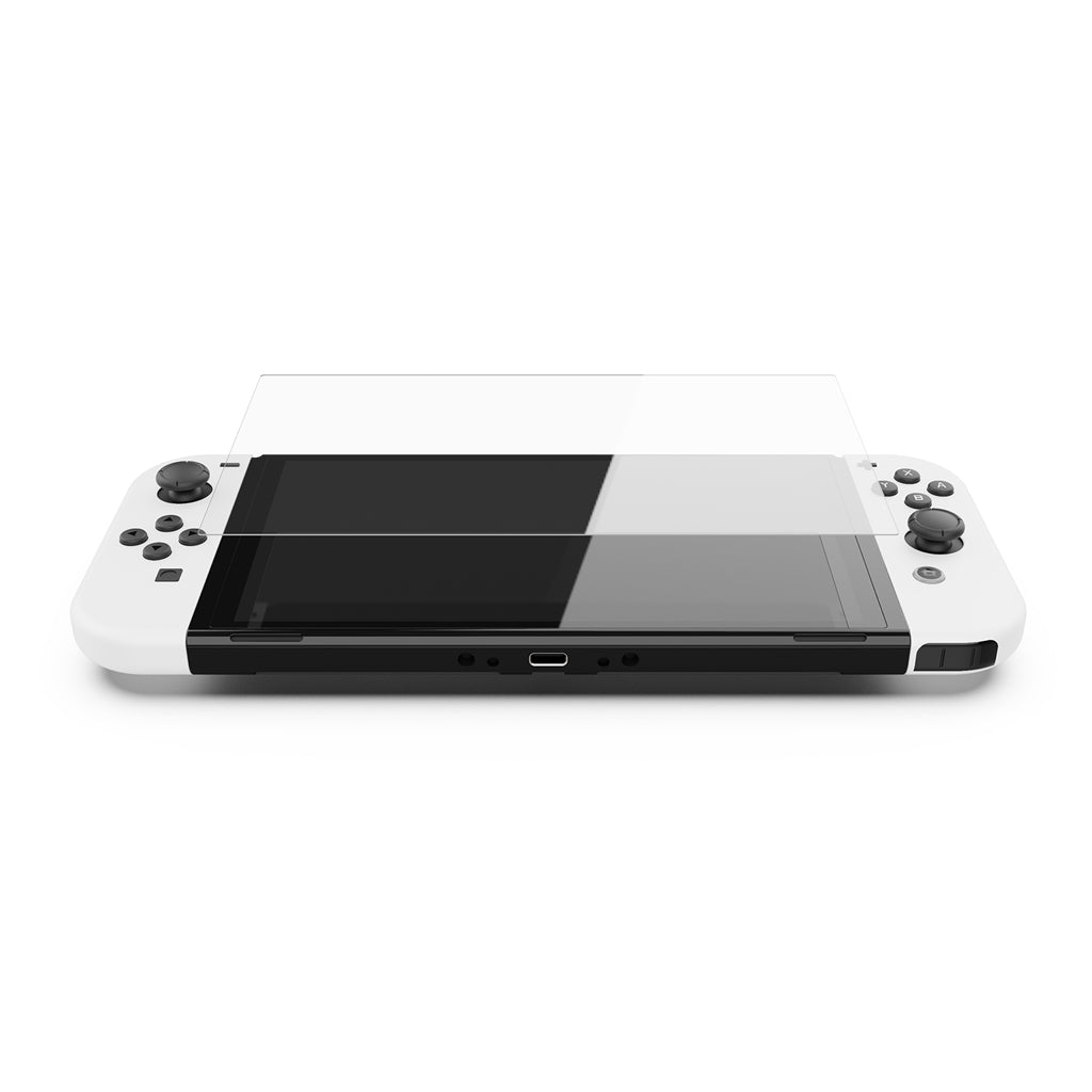 Nintendo Switch有機ELモデル用「ガラスフィルム」指紋防止 自己吸着 ...
