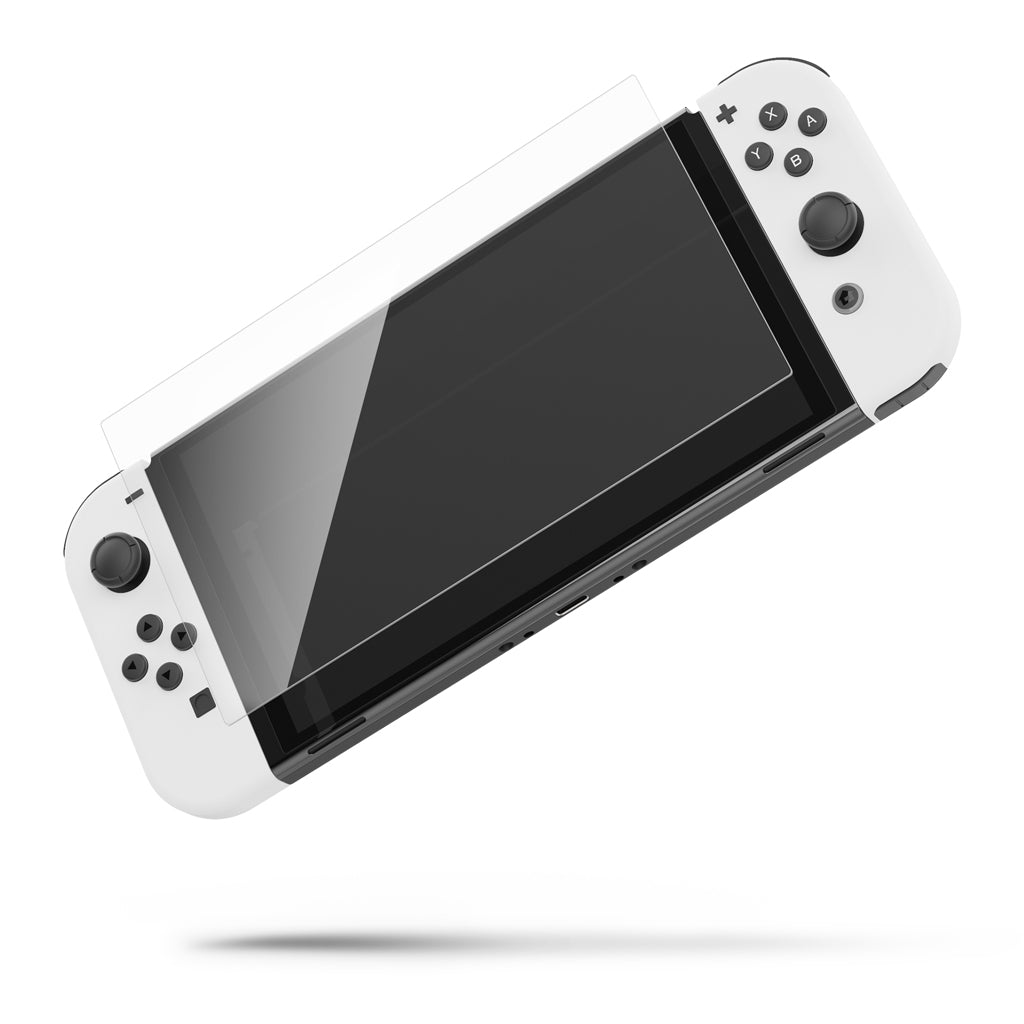 Nintendo Switch有機ELモデル用「ガラスフィルム」指紋防止 自己吸着 強靭9H 飛散防止 | Skull & Co.